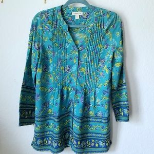 Coldwater Creek Button Down Floral Tunic XS
